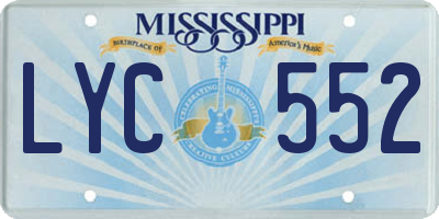 MS license plate LYC552