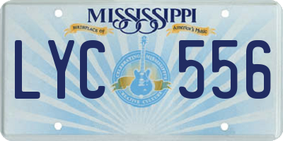 MS license plate LYC556