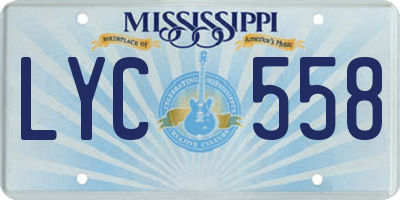 MS license plate LYC558
