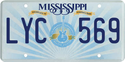 MS license plate LYC569