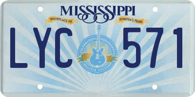 MS license plate LYC571