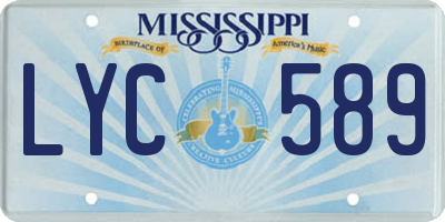 MS license plate LYC589