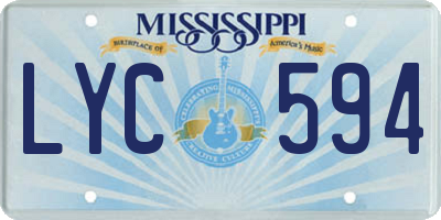 MS license plate LYC594