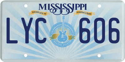 MS license plate LYC606