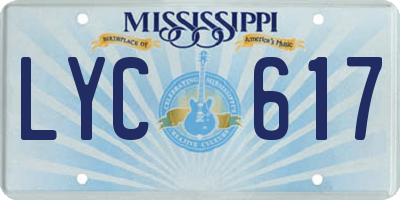 MS license plate LYC617