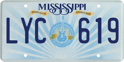 MS license plate LYC619