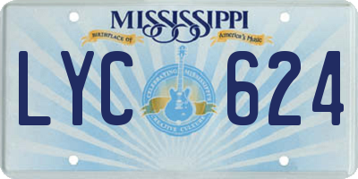 MS license plate LYC624