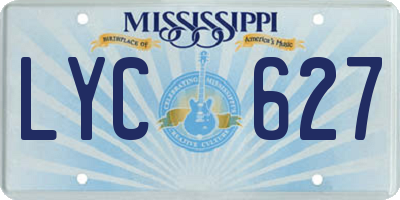 MS license plate LYC627