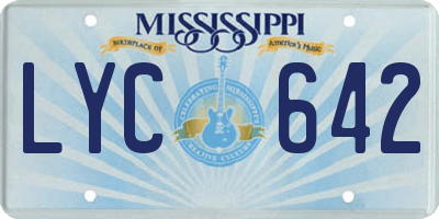 MS license plate LYC642