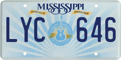 MS license plate LYC646