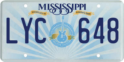 MS license plate LYC648