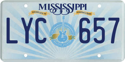 MS license plate LYC657