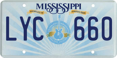 MS license plate LYC660