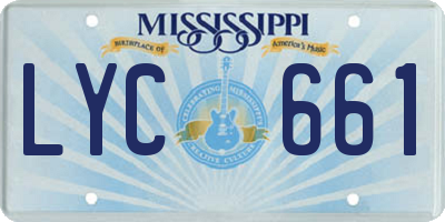 MS license plate LYC661
