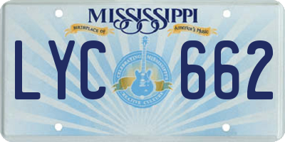 MS license plate LYC662