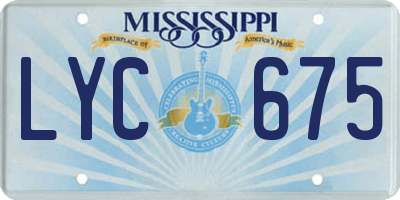 MS license plate LYC675