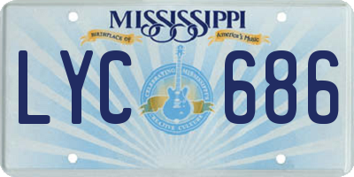 MS license plate LYC686
