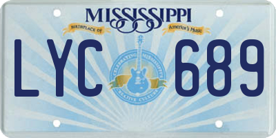 MS license plate LYC689