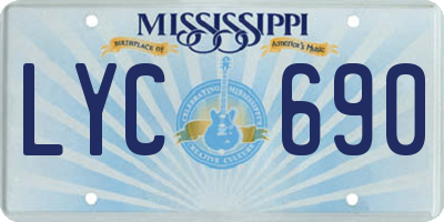 MS license plate LYC690