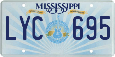 MS license plate LYC695