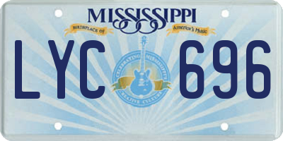 MS license plate LYC696