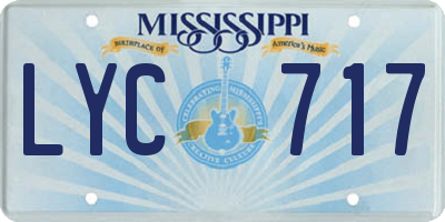 MS license plate LYC717