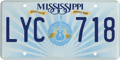 MS license plate LYC718