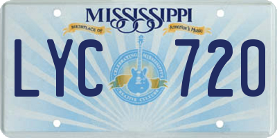 MS license plate LYC720