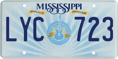 MS license plate LYC723