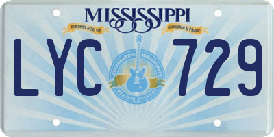 MS license plate LYC729