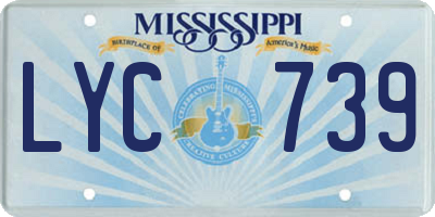 MS license plate LYC739