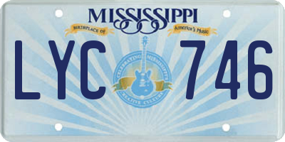 MS license plate LYC746