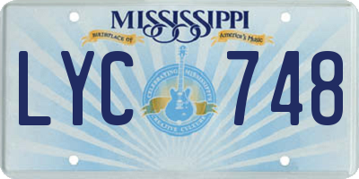 MS license plate LYC748