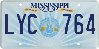 MS license plate LYC764
