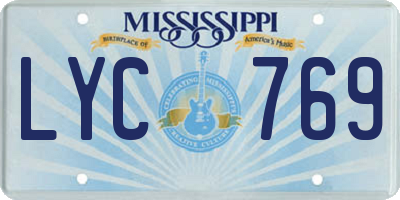 MS license plate LYC769