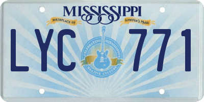 MS license plate LYC771