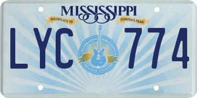 MS license plate LYC774