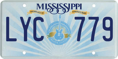 MS license plate LYC779