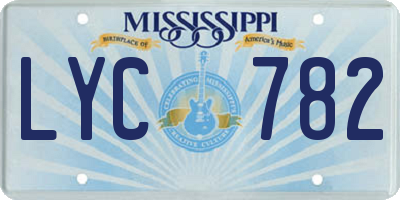 MS license plate LYC782
