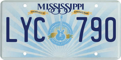 MS license plate LYC790