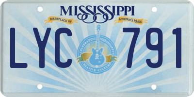 MS license plate LYC791