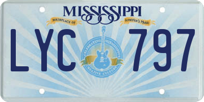 MS license plate LYC797