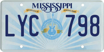 MS license plate LYC798