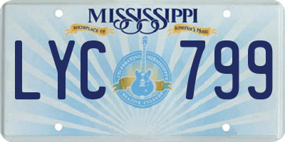 MS license plate LYC799