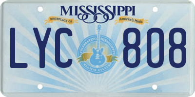 MS license plate LYC808