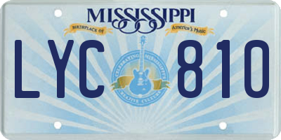 MS license plate LYC810