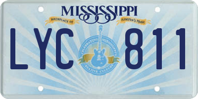 MS license plate LYC811