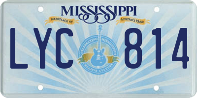 MS license plate LYC814