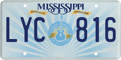 MS license plate LYC816