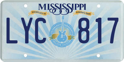 MS license plate LYC817